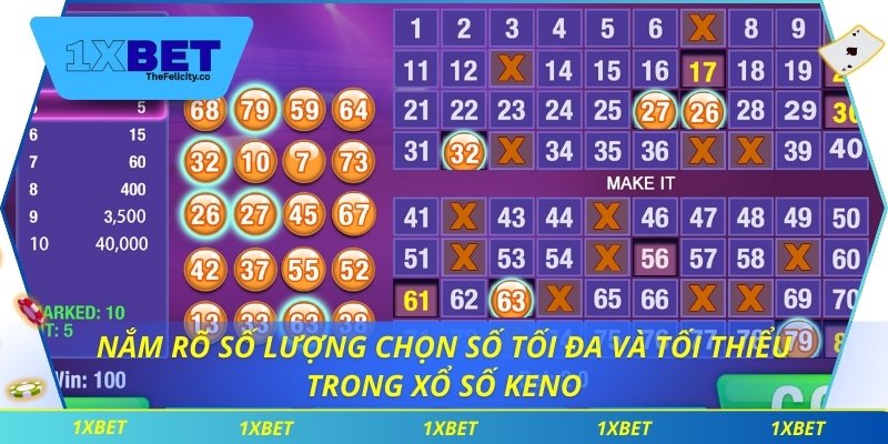 Nắm rõ số lượng chọn số tối đa và tối thiểu trong xổ số keno